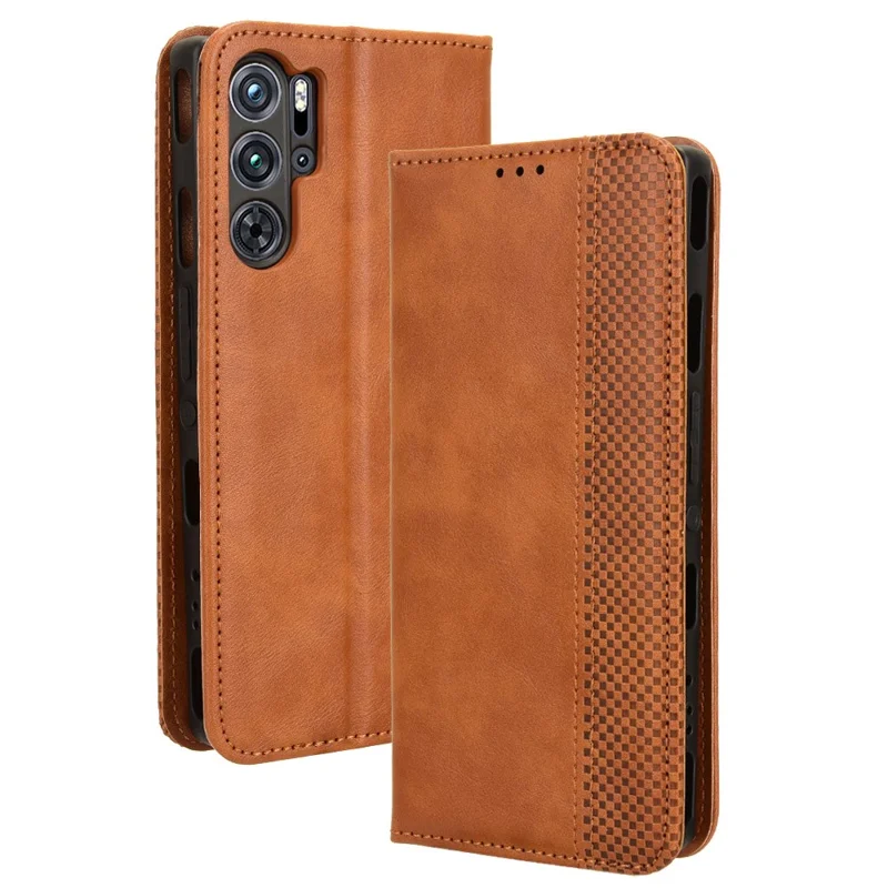 For ZTE nubia Red Magic 9 Pro 5G / 9 Pro+ 5G Leather Case Magnetic Flip Wallet Cover - Brown