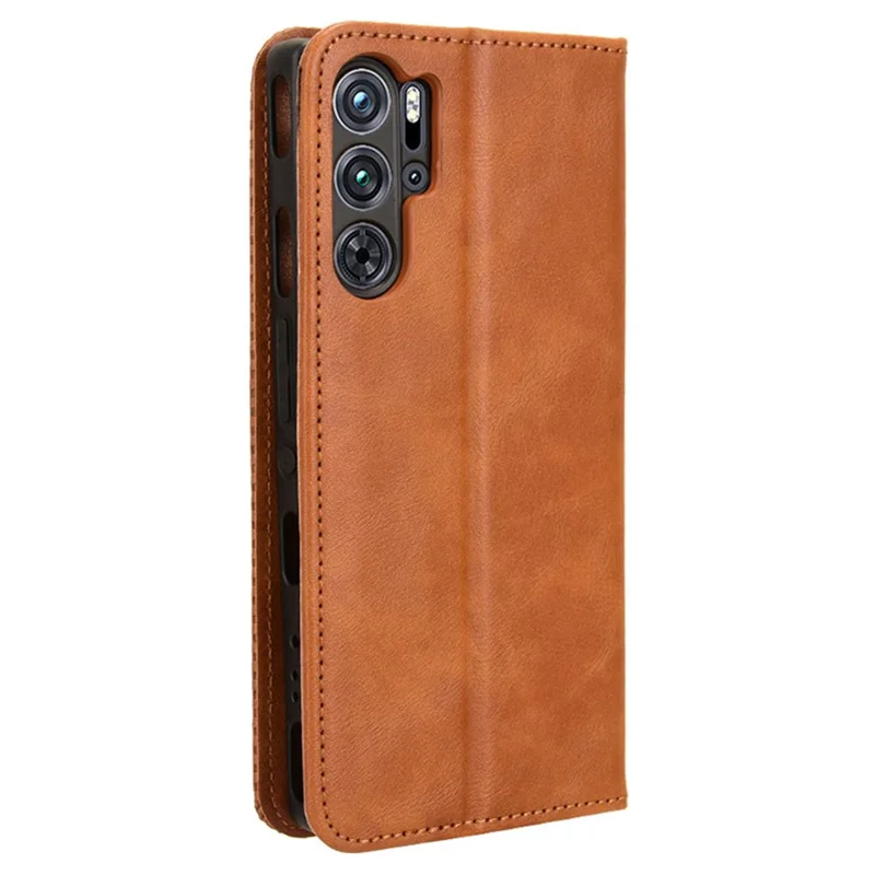For ZTE nubia Red Magic 9 Pro 5G / 9 Pro+ 5G Leather Case Magnetic Flip Wallet Cover - Brown