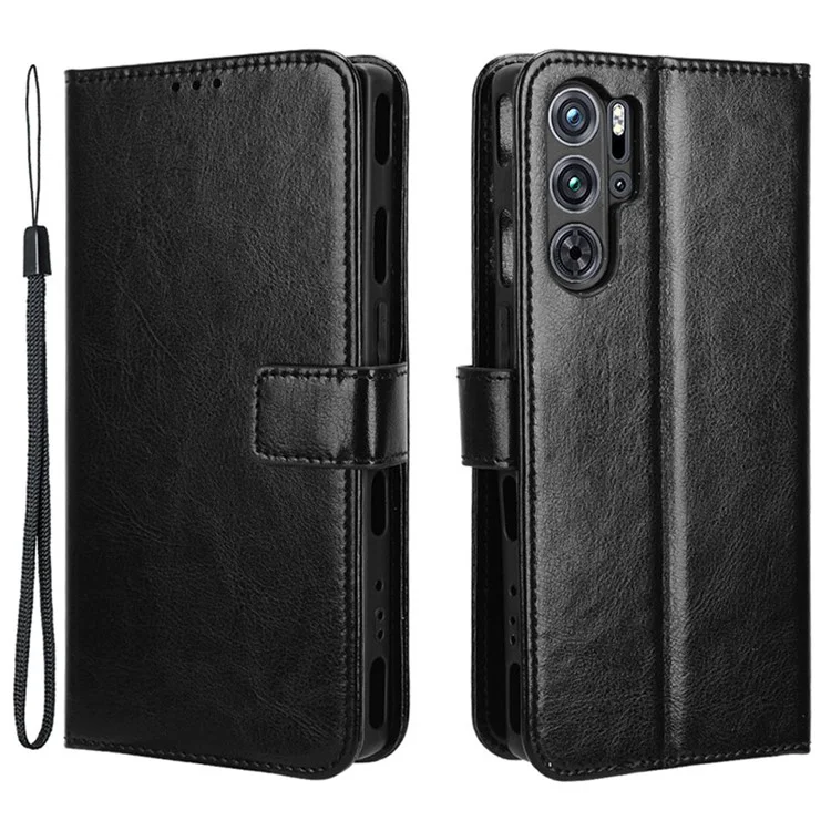 Pour ZTE nubia Red Magic 9 Pro 5G / 9 Pro+ 5G Étui Portefeuille Texture Cuir Crazy Horse - Noir