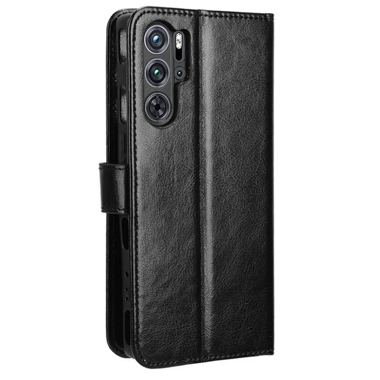 Pour ZTE nubia Red Magic 9 Pro 5G / 9 Pro+ 5G Étui Portefeuille Texture Cuir Crazy Horse - Noir
