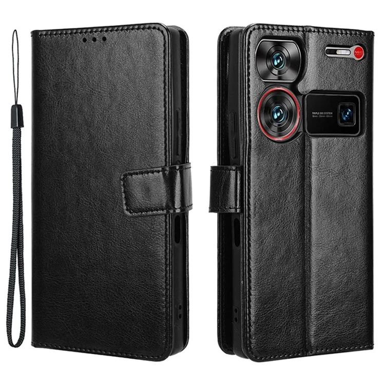 Per ZTE nubia Z60 Ultra Custodia in Pelle con Cinturino Portafoglio Slot per Schede Custodia per Cellulare - Nero