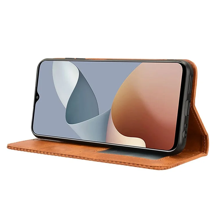 Para ZTE Blade A73 / Blade V50 Vita / Blade V50 Design 4G / Axon 50 Lite Case PU Leather Phone Wallet - Marrom