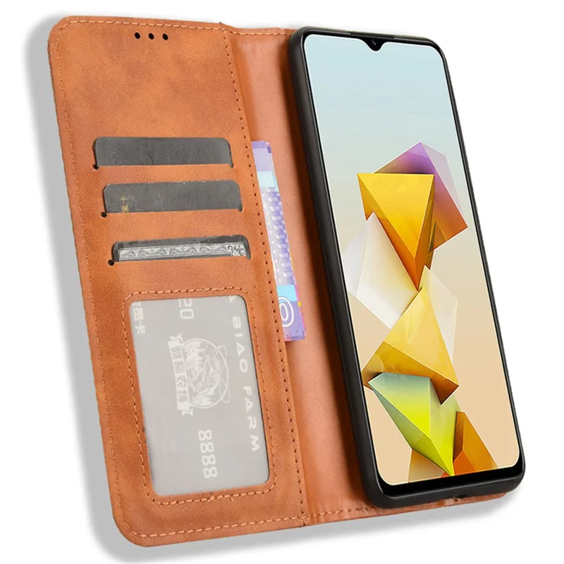 For ZTE Blade A73 Pro 5G / A73 5G / Optus X Pro 5G Leather Wallet Case Folio Flip Phone Cover - Brown