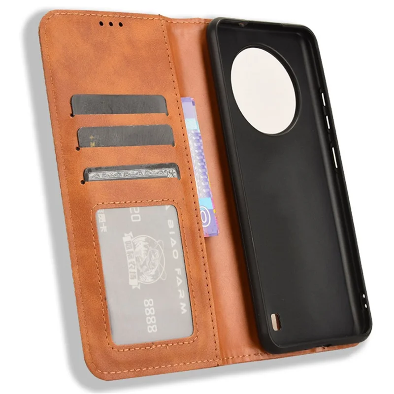 For ZTE Blade A73 Pro 5G / A73 5G / Optus X Pro 5G Leather Wallet Case Folio Flip Phone Cover - Brown