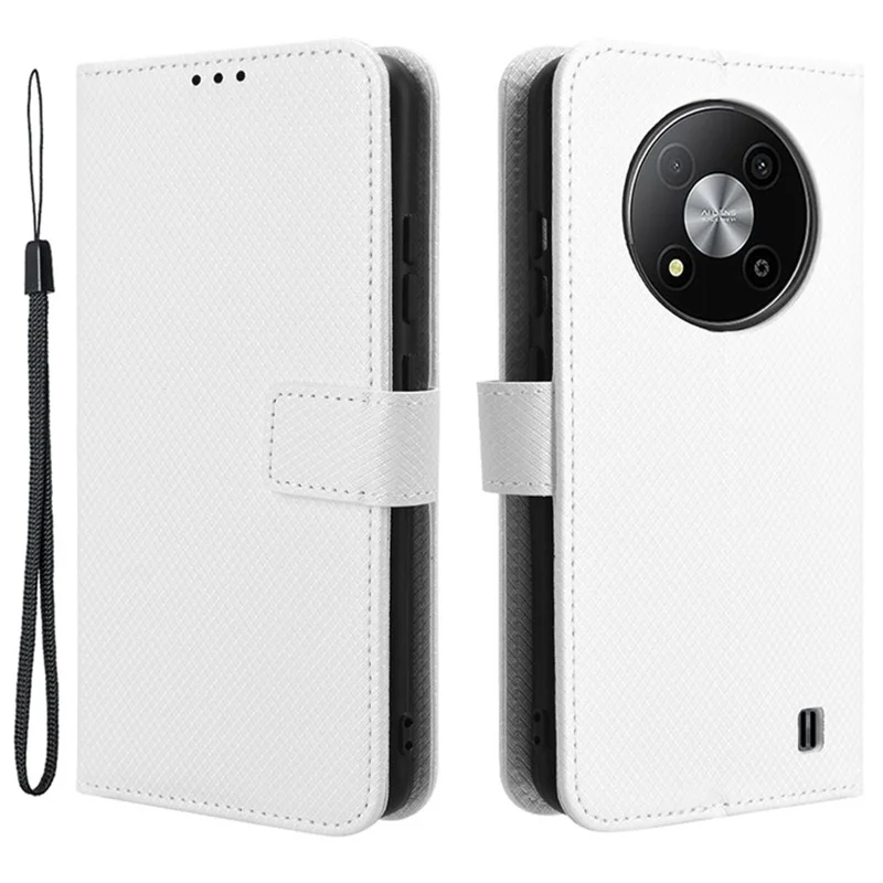 For ZTE Blade A73 Pro 5G / A73 5G / Optus X Pro 5G Leather Case Flip Wallet Phone Cover Diamond Texture - White