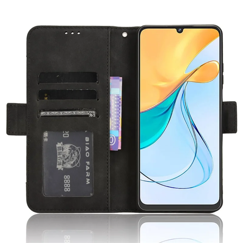 For ZTE Blade V50 Vita Phone Case Multiple Card Slots PU Leather Cover Wallet - Black