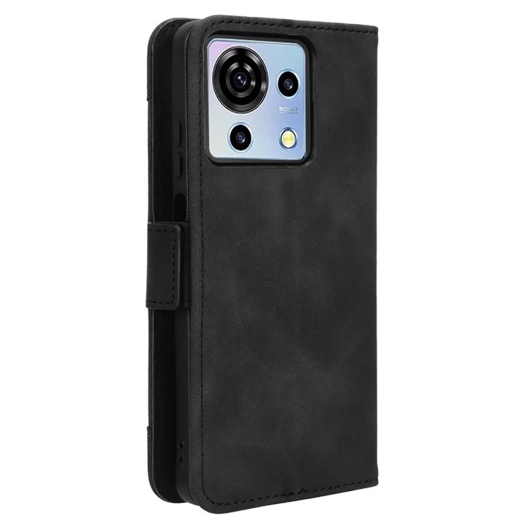 For ZTE Blade V50 Vita Phone Case Multiple Card Slots PU Leather Cover Wallet - Black