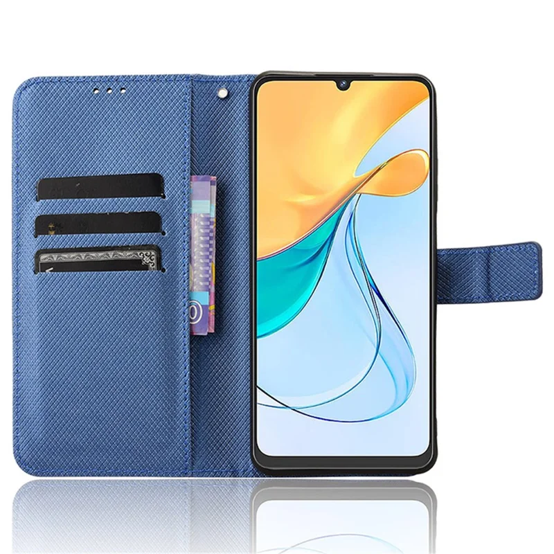 For ZTE Blade V50 Vita PU Leather Phone Cover Anti-Scratch Cell Phone Case - Blue