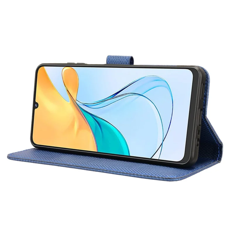 For ZTE Blade V50 Vita PU Leather Phone Cover Anti-Scratch Cell Phone Case - Blue