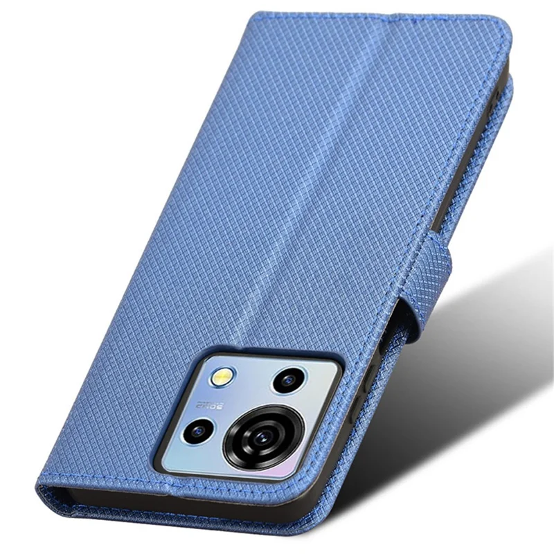 For ZTE Blade V50 Vita PU Leather Phone Cover Anti-Scratch Cell Phone Case - Blue