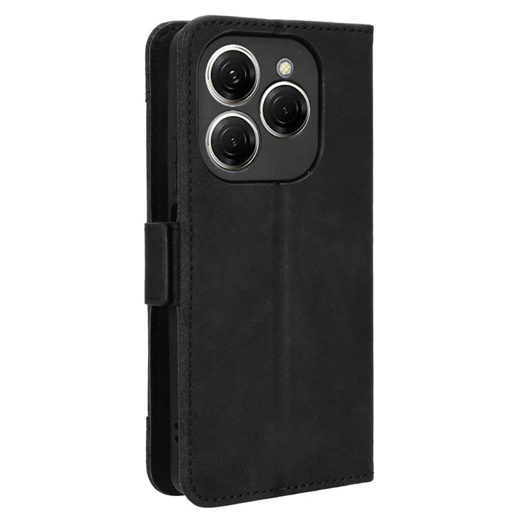 For TECNO Spark 20 Pro KJ6 Wallet Leather Case Phone Stand Cover - Black