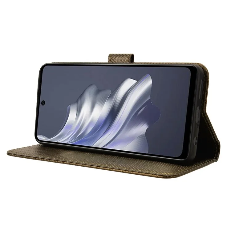 For TECNO Spark 20 Pro / KJ6 Phone Case Slim-Fit PU Leather Phone Shell Cover - Brown