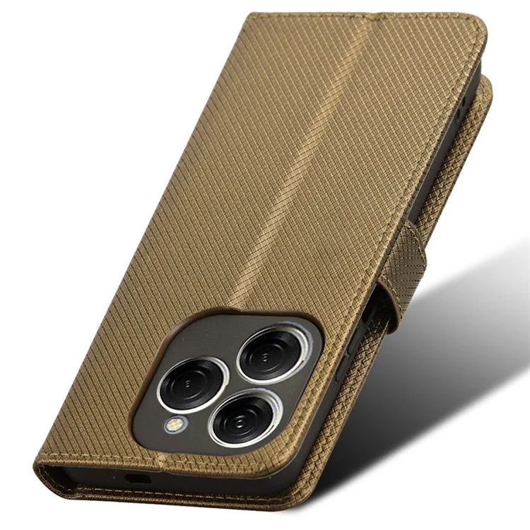 For TECNO Spark 20 Pro / KJ6 Phone Case Slim-Fit PU Leather Phone Shell Cover - Brown