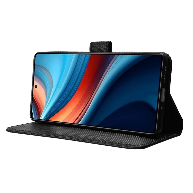 Para Xiaomi Redmi Note 13R Pro 5G / Poco X6 Neo 5G Capa de Telefone de Couro PU à Prova de Choque - Preto