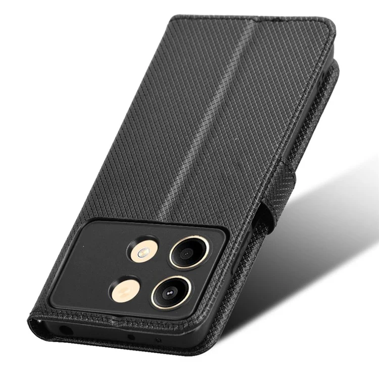 Para Xiaomi Redmi Note 13R Pro 5G / Poco X6 Neo 5G Capa de Telefone de Couro PU à Prova de Choque - Preto