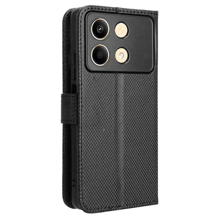 Para Xiaomi Redmi Note 13R Pro 5G / Poco X6 Neo 5G Capa de Telefone de Couro PU à Prova de Choque - Preto