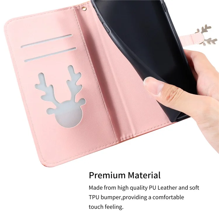 Funda de Cuero con Textura de Cocodrilo y Color Degradado para iPhone 13 - Rojo