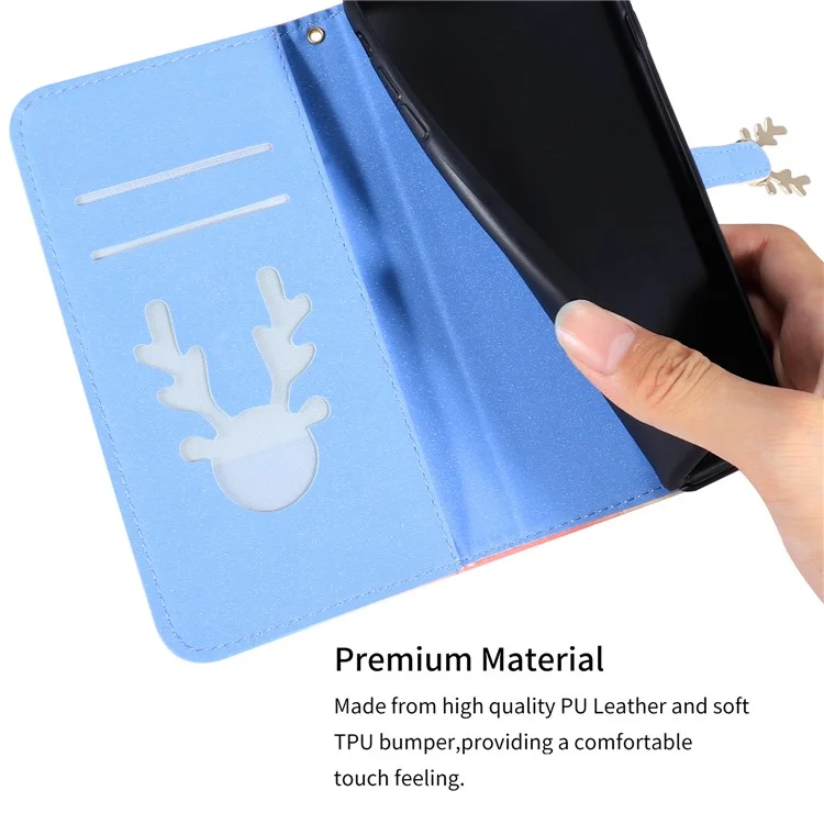 Per iPhone 13 Custodia in pelle con texture coccodrillo e colore sfumato - Blu