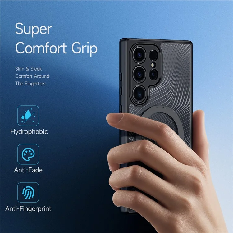 DUX DUCIS Aimo Series for Samsung Galaxy S24 Ultra Magnetic Phone Case Protective Cover Kickstand (REACH Certification) - Black