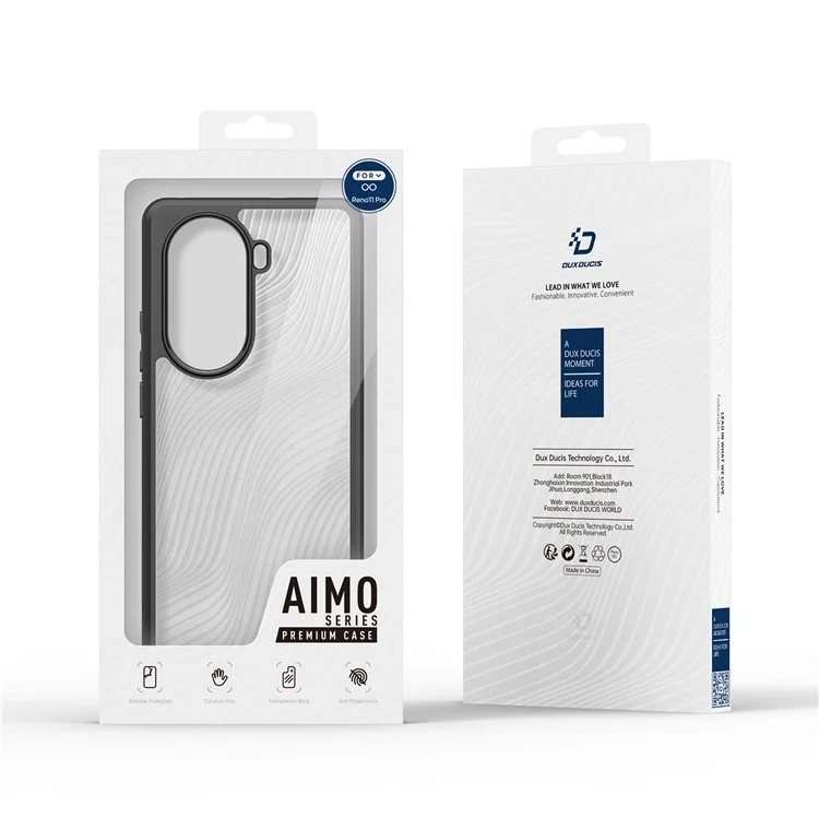 Serie Ducis Ducis Aimo Per Oppo Reno11 Pro 5G Telefono Case Pc+copertura Testata Tpu Drop (reach Certification) - Nero
