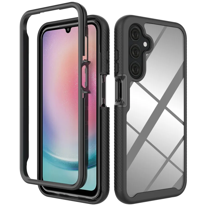 Für Samsung Galaxy A25 5G (Global) (161,0 x 76,5 x 8,3 mm) Hülle Stoßfest PC+TPU Handy-Rückseite - Schwarz