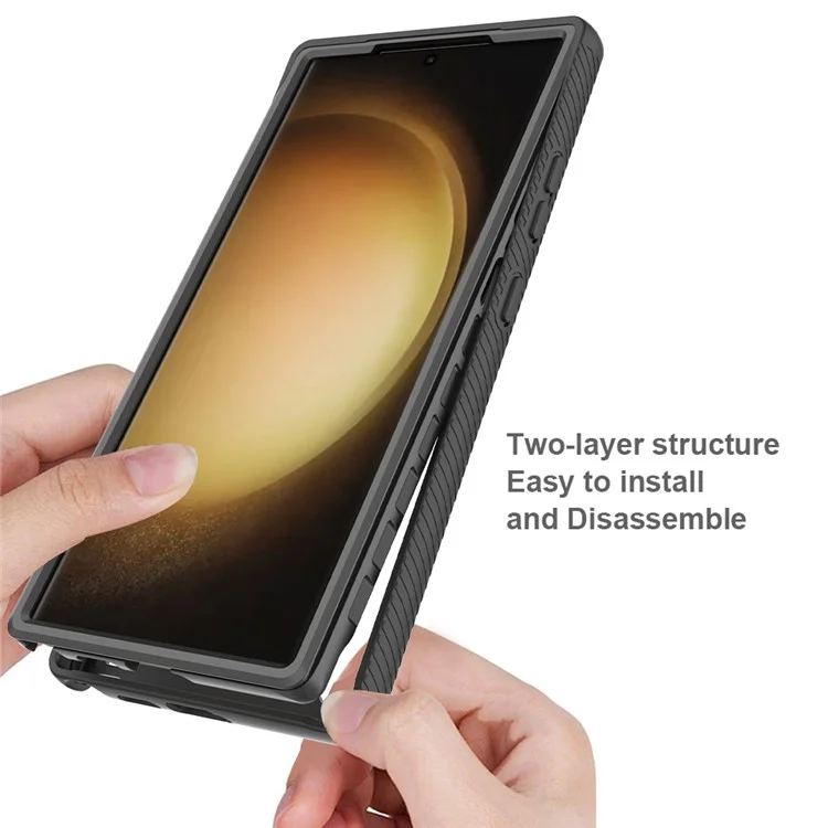 Für Samsung Galaxy S24 Ultra Case Stoßabsorbierende PC+TPU-Telefonschutzabdeckung - Schwarz