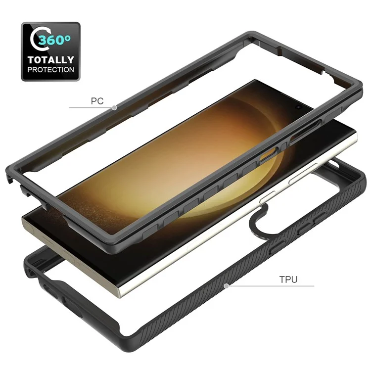 Für Samsung Galaxy S24 Ultra Case Stoßabsorbierende PC+TPU-Telefonschutzabdeckung - Schwarz
