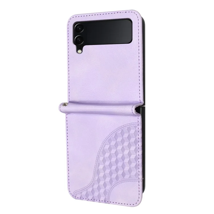 Pour Samsung Galaxy Z Flip3 Case de Téléphone 5G YX0060 Elephant Head Match Tocoping Hooping - Violet