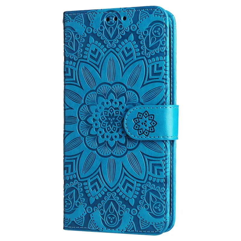 For Xiaomi Poco F6 Pro 5G / Redmi K70 5G / K70 Pro 5G Case Stand Imprinted PU Leather Phone Cover Wallet - Blue