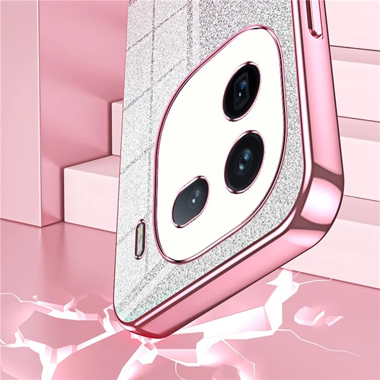 Pour vivo iQOO 12 Pro 5G Étui de téléphone TPU Couverture Gradient Sparkle Electroplated - Noir