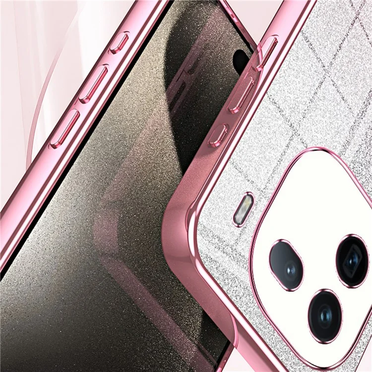 Pour vivo iQOO 12 Pro 5G Étui de téléphone TPU Couverture Gradient Sparkle Electroplated - Noir