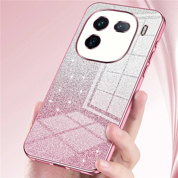 Pour vivo iQOO 12 Pro 5G Étui de téléphone TPU Couverture Gradient Sparkle Electroplated - Noir