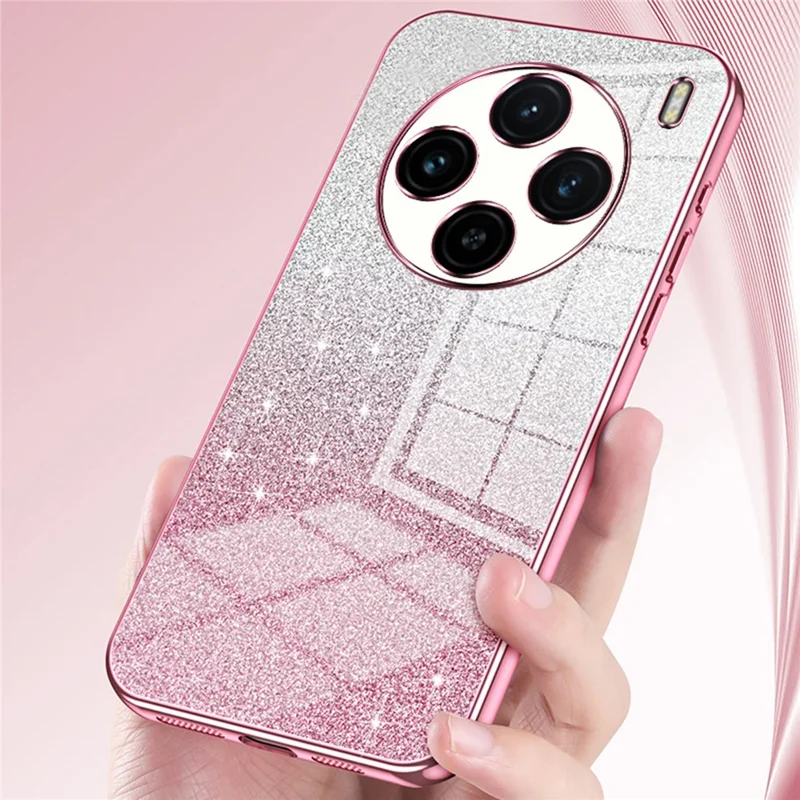 For vivo X100 5G Phone Case Glistening Gradient Electroplated Precision Cover - Blue