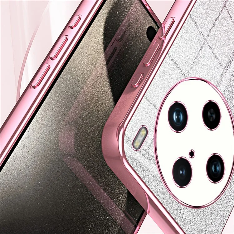 Per vivo X100 Pro 5G Case Gradient Sparkle Electroplated Fine Hole TPU Cover - Oro