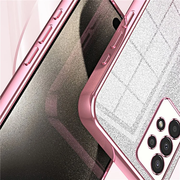 Para el Samsung Galaxy A13 4G Funda TPU Gradiente Brillo Chapado Funda Delgada para Teléfono - Rosa