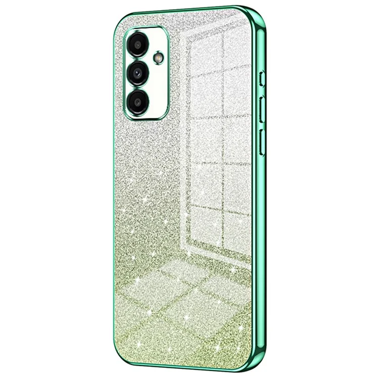 For Samsung Galaxy A13 5G Case Gradient Glitter Electroplated TPU Phone Case - Green