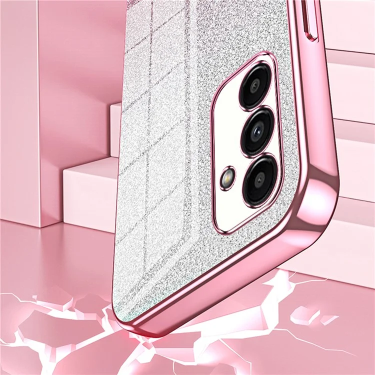For Samsung Galaxy A13 5G Case Gradient Glitter Electroplated TPU Phone Case - Green