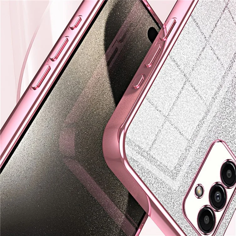 For Samsung Galaxy A13 5G Case Gradient Glitter Electroplated TPU Phone Case - Green