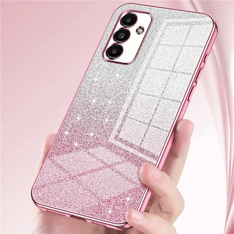 For Samsung Galaxy A13 5G Case Gradient Glitter Electroplated TPU Phone Case - Green