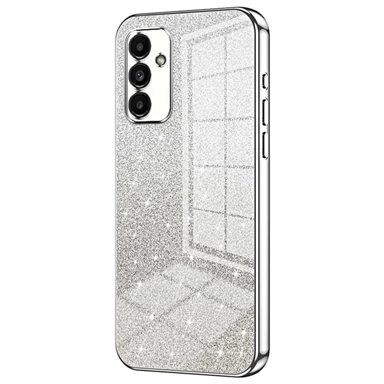 For Samsung Galaxy A13 5G Case Gradient Glitter Electroplated TPU Phone Case - Silver