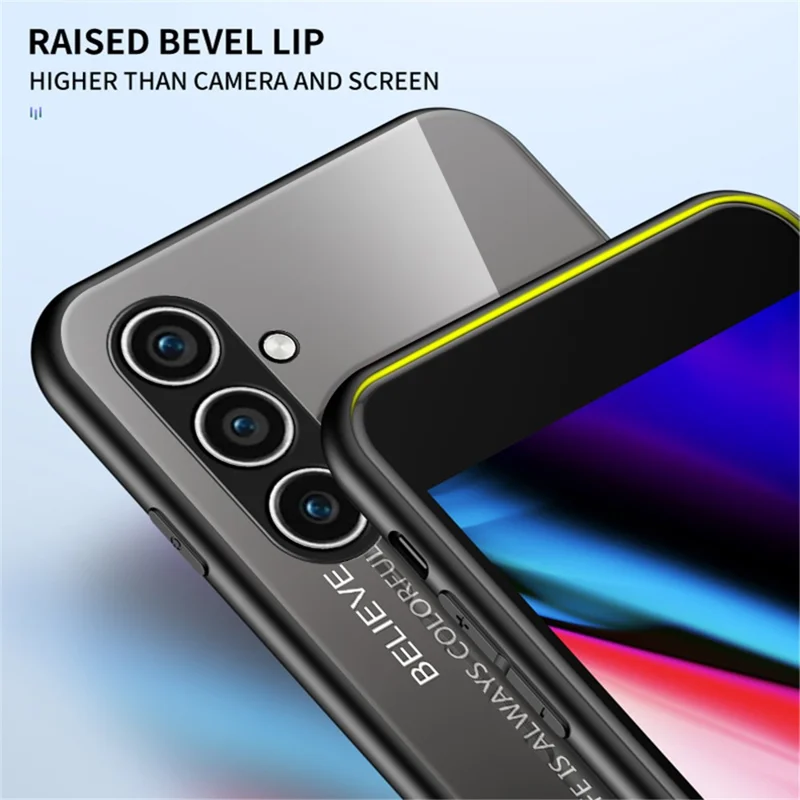 For Samsung Galaxy S24 Phone Cover Gradient Tempered Glass Back Cover - Gradient Pink Purple