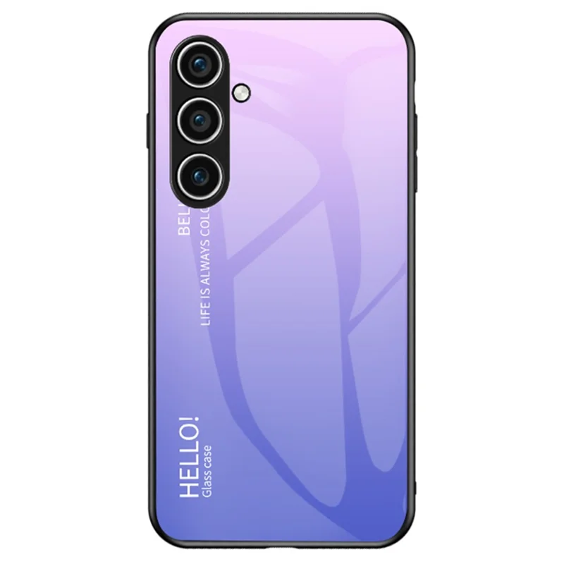 Per Samsung Galaxy S24+ Custodia Vetro Temperato+PC+TPU Cover Telefono - Gradiente Rosa Viola
