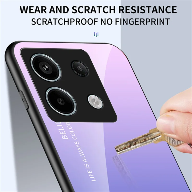 For Xiaomi Redmi Note 13 Pro 5G / Poco X6 5G Tempered Glass Case Shockproof Phone Cover - Black