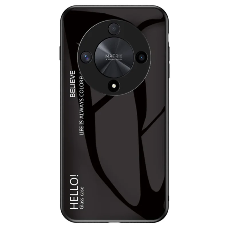 Phone Cover for Honor X9b 5G / Magic6 Lite 5G Anti-drop Case Tempered Glass+PC+TPU - Black