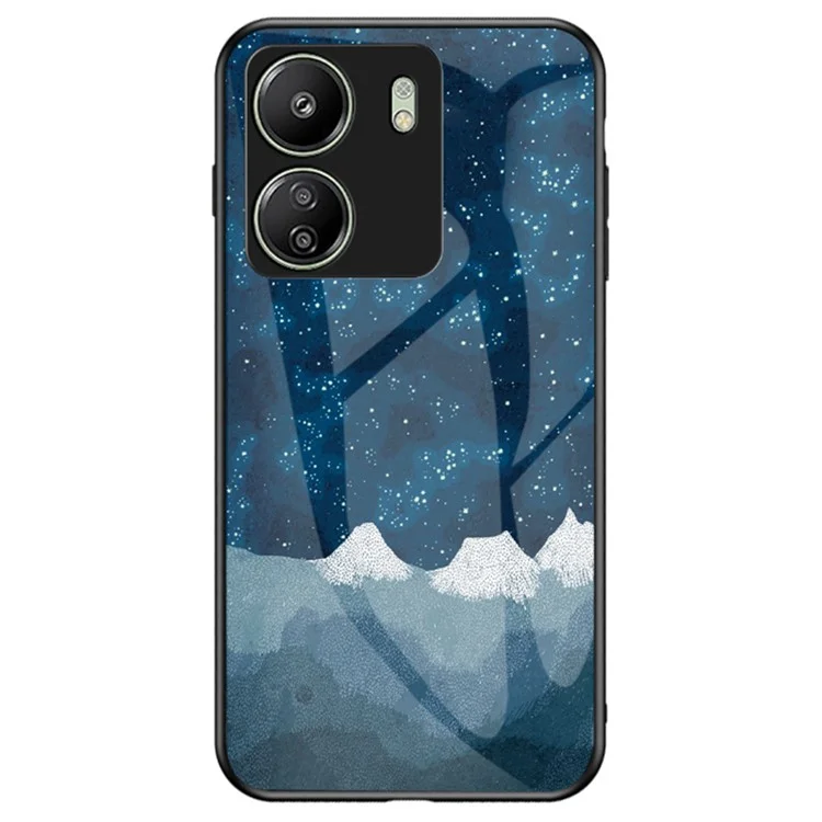Für Xiaomi Redmi 13C 4G / Poco C65 4G Hülle Panzerglas+PC+TPU Rückabdeckung mit Sternenhimmel-Muster - Zerstreuter Sternenhimmel