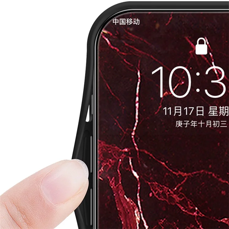 For Xiaomi Redmi Note 13 5G Case Marble Pattern Shockproof Tempered Glass+PC+TPU Cover - White Marble