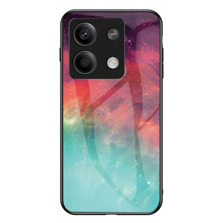 For Xiaomi Redmi Note 13 5G Case Tempered Glass+PC+TPU Phone Back Protector with Starry Sky Pattern - Color Starry Sky