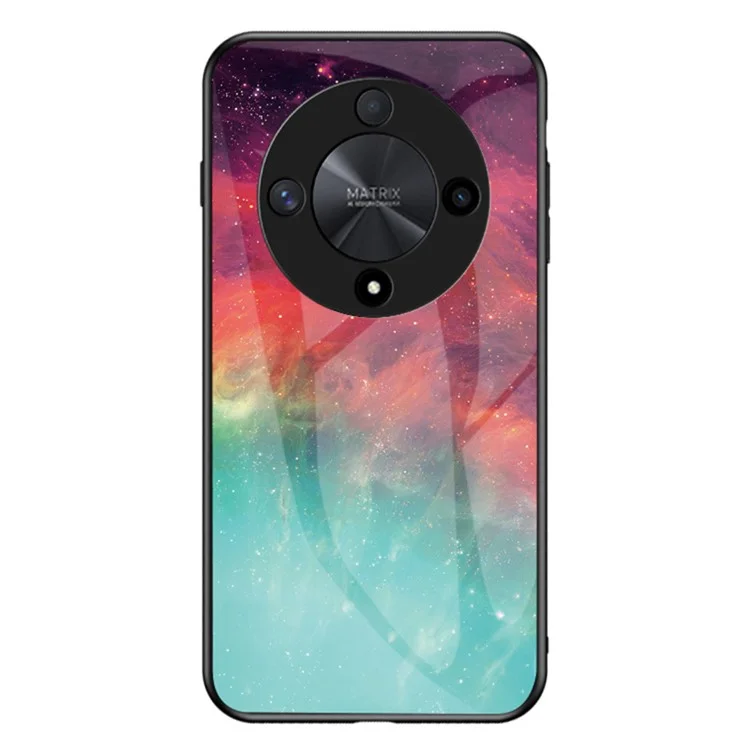 Для Honor X9b 5G / Magic6 Lite 5G Чехол с противопылевым закаленным стеклом + PC + TPU Умный чехол для телефона со звездным узором - Цвет Звездное небо