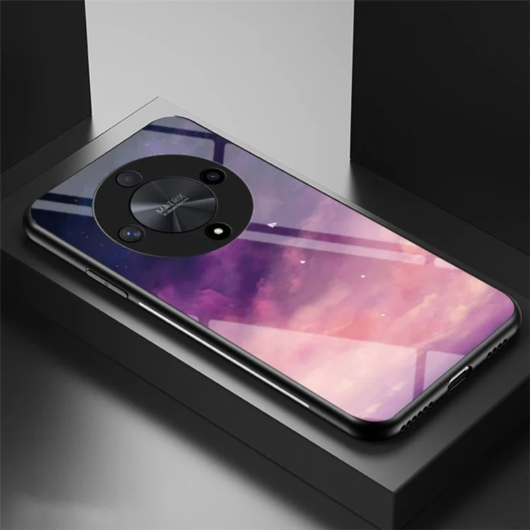 For Honor X9b 5G / Magic6 Lite 5G Hülle Anti-Staub Gehärtetes Glas+PC+TPU Smartphone-Cover mit Sternenhimmel-Muster - Dreamender Sternenhimmel