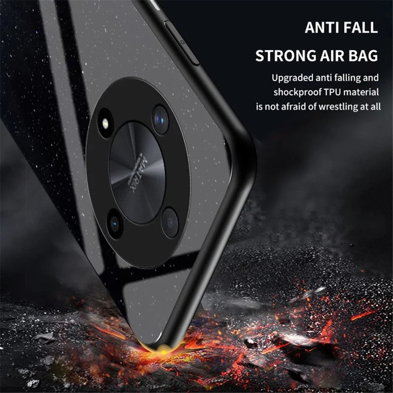 For Honor X9b 5G / Magic6 Lite 5G Case Anti-dust Tempered Glass+PC+TPU Smart Phone Cover with Starry Sky Pattern - Scattering Starry